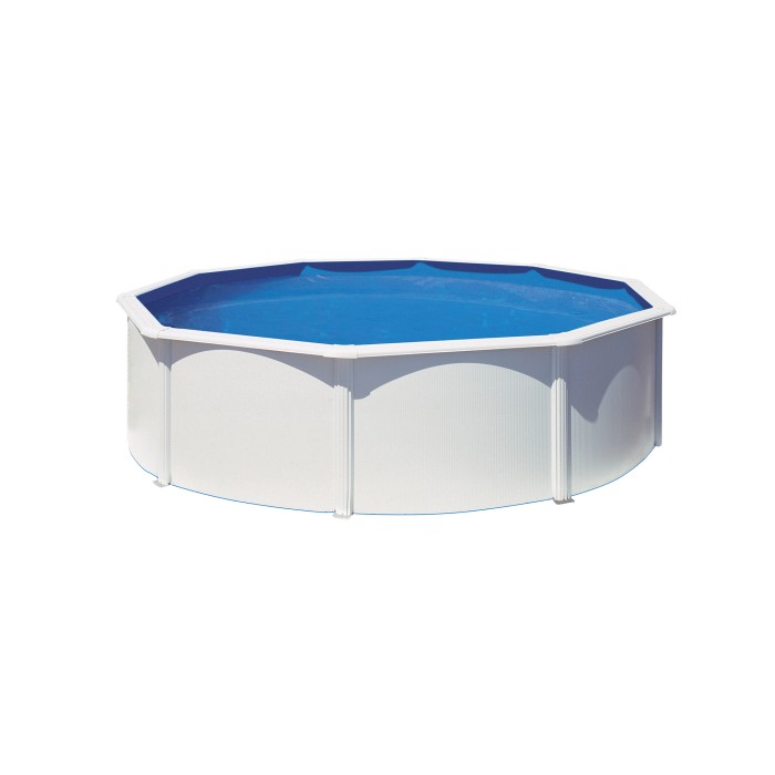 Piscina Gre Pool Bora Bora ovale bianca, Ø 350 cm x 120 cm, piscina con pareti in acciaio per il giardino.