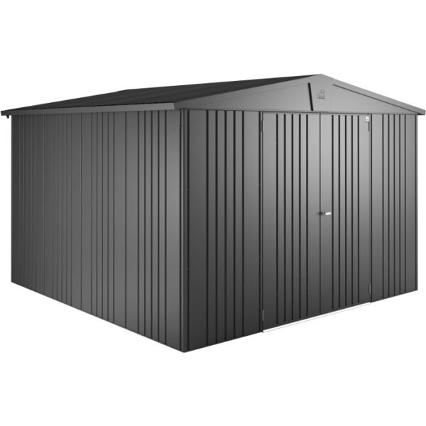 Casetta da giardino in metallo Biohort Europa, grigio scuro metallizzato, 8,9 m².