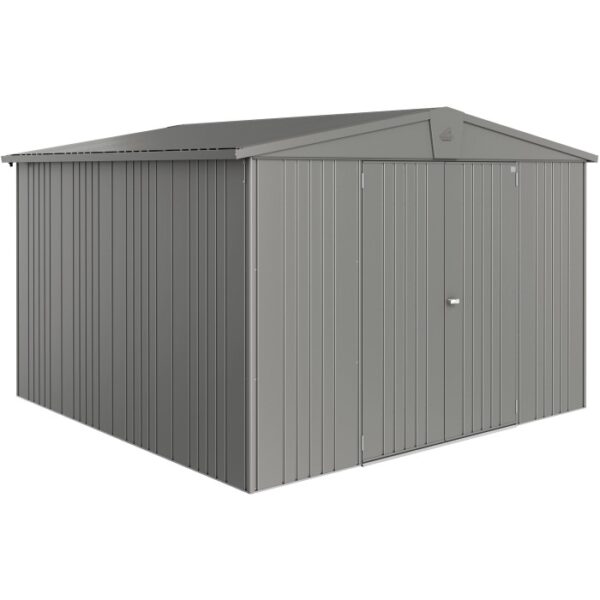 Casetta da giardino in metallo Biohort Europa, grigio quarzo metallizzato, 8,9 m².