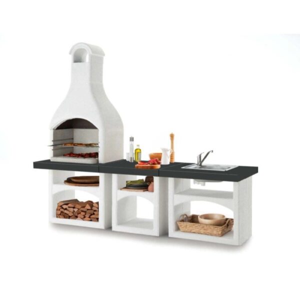 Cucina da esterno completa Brioni 250x70x225 cm