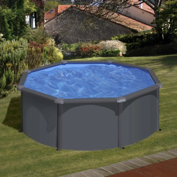 Piscina fuori terra tonda in acciaio antracite Gre Ø 300 H 120 cm