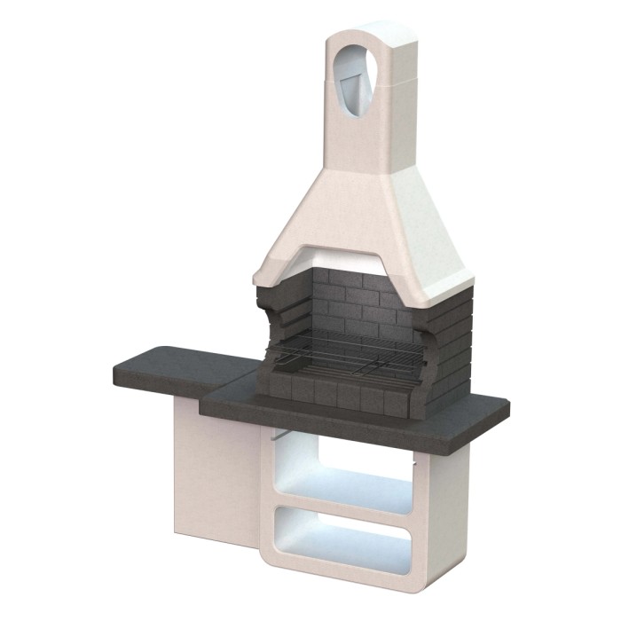 Barbecue in muratura Ulisse appendice laterale griglia 67x40 cm