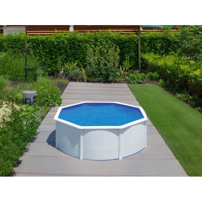 Piscina in acciaio fuori terra Fidji Ø 300x120 cm rotonda bianco