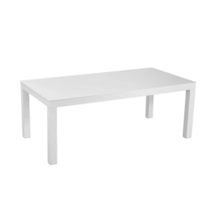 Tavolino da giardino in alluminio bianco 120x60x45 cm