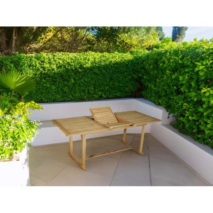 Tavolo allungabile da giardino in acacia 150-200x90x76 cm