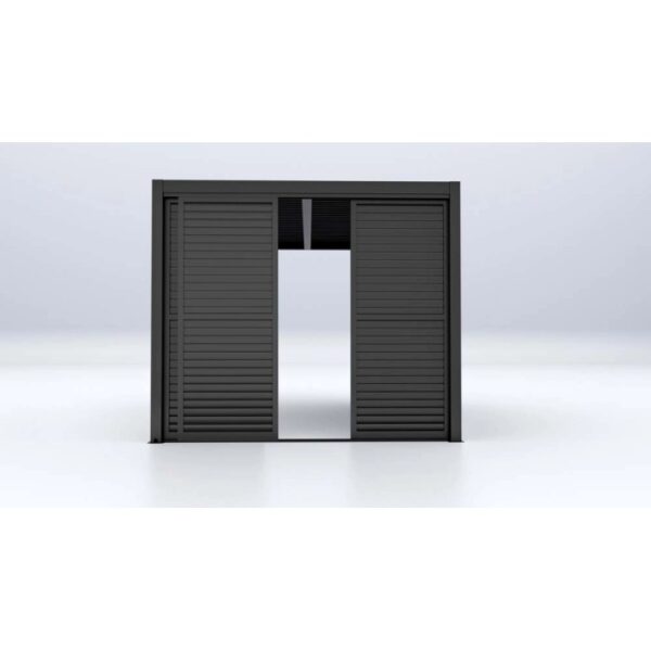 Accessorio per gazebo t.b.t., parete a lamelle grigia