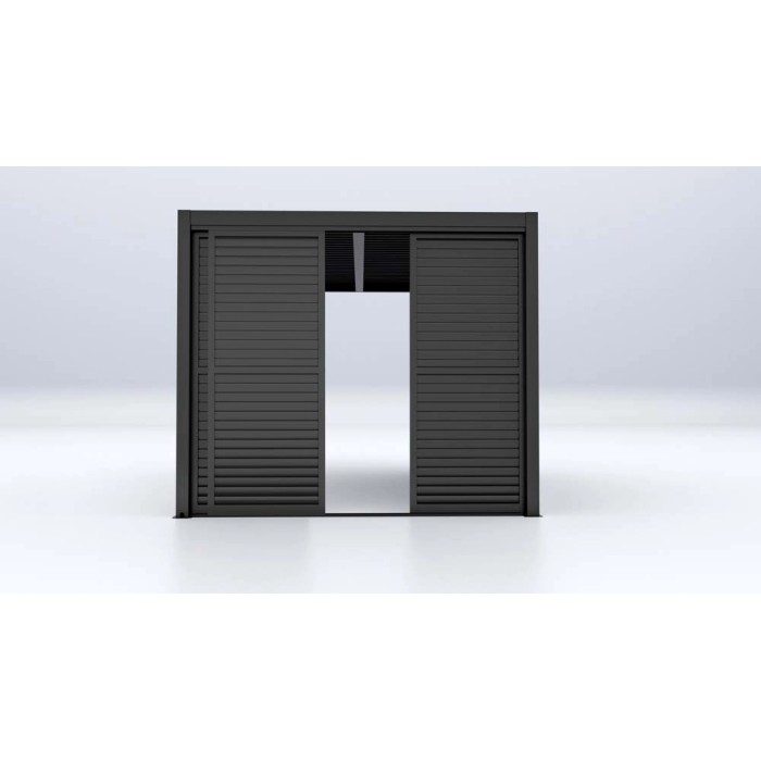Accessorio per gazebo t.b.t., parete a lamelle grigia