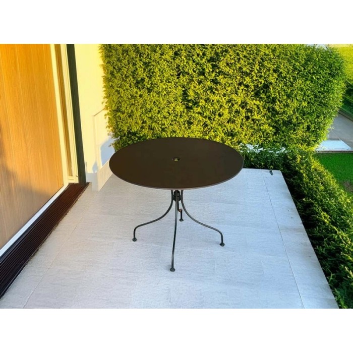 Tavolo da giardino in ferro nero Ø 90 cm