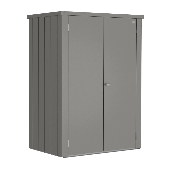 Armadio da terrazza Biohort Romeo, grigio quarzo metallizzato, armadio da giardino per terrazza e balcone.