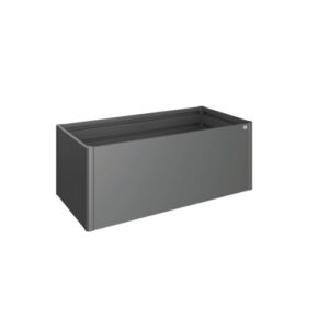 Aiuola rialzata Biohort in metallo, grigio scuro metallizzato, 77x201x102 cm. Ideale per giardino e terrazza.