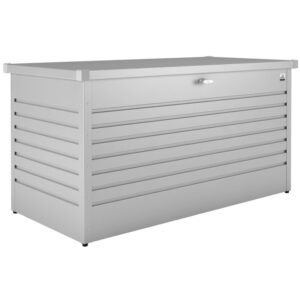Biohort Box da giardino 160 High, argento metallizzato, 830 l, box universale per utensili da giardino.