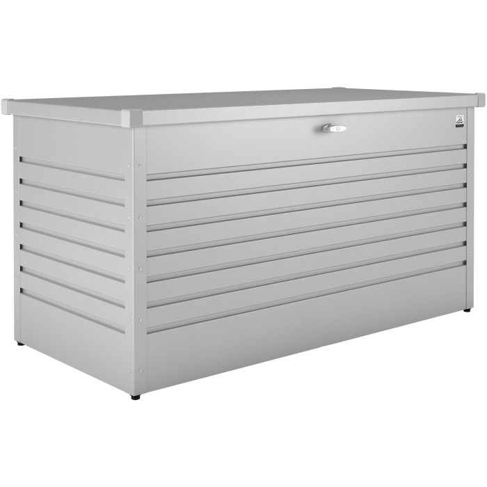 Biohort Box da giardino 160 High, argento metallizzato, per riporre utensili da giardino.