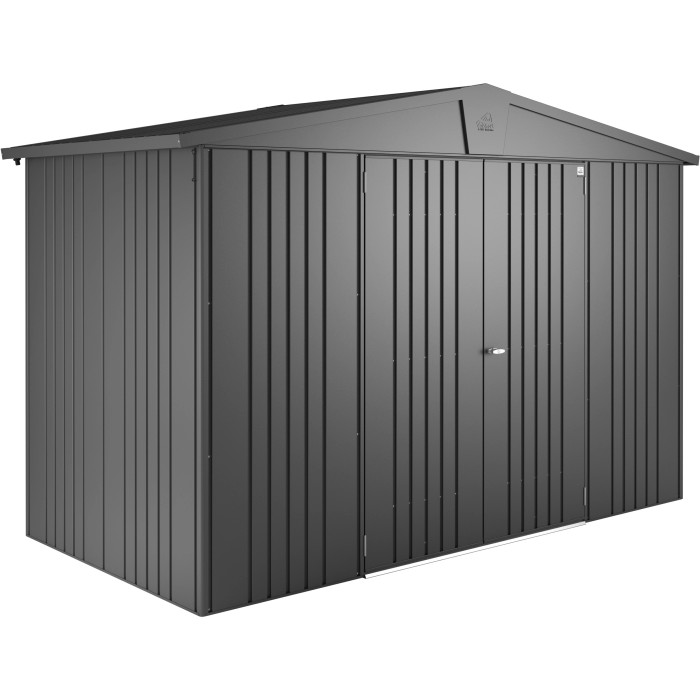 Casetta da giardino in metallo Biohort Europa, grigio scuro metallizzato, 4,6 m².