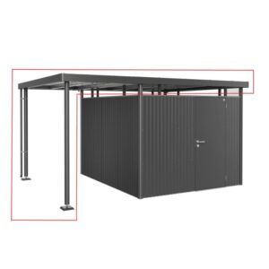Tetto laterale Biohort per casetta da giardino HighLine 5, grigio scuro metallizzato, 150x315x222 cm.