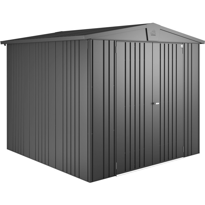 Biohort Casetta da giardino in metallo Europa, grigio scuro metallizzato, 5,2 m²: Robusto ripostiglio per il giardino.