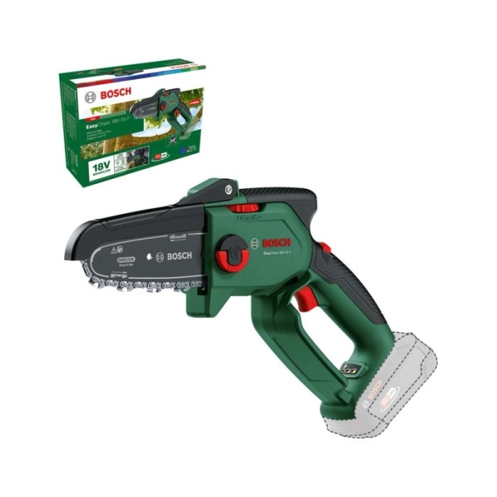 Bosch EasyChain 18V-15-7 Solo elettrosega a batteria, verde-nera, con catena. Per potatura rami.