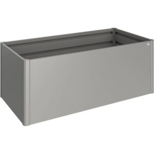 Biohort aiuola rialzata in metallo, grigio quarzo metallizzato, 77x201x102 cm, per giardino e terrazzo.