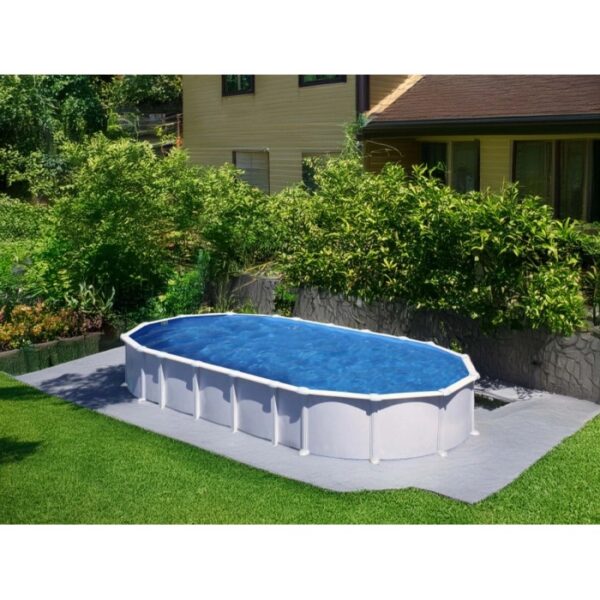 Piscina in acciaio fuori terra Haiti 1000x550x132 cm Omega-System ovale bianco
