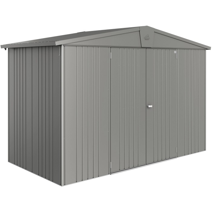 Casetta da giardino in metallo Biohort Europa, grigio quarzo metallizzato, 4,6 m².