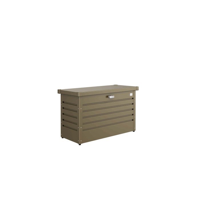 Biohort FreizeitBox 100 in bronzo metallizzato: Box universale da giardino in lamiera d'acciaio con serratura a cilindro.