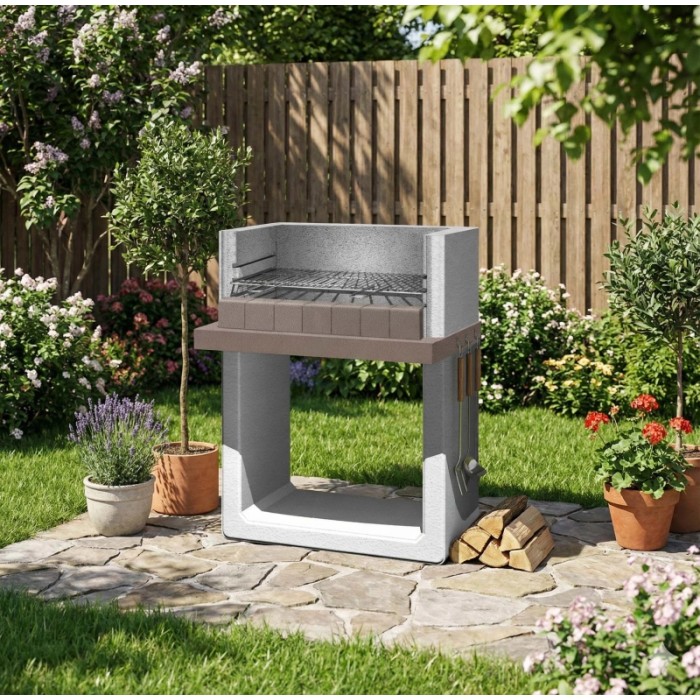 Barbecue in muratura Paxi griglia 67x40 cm su 3 altezze