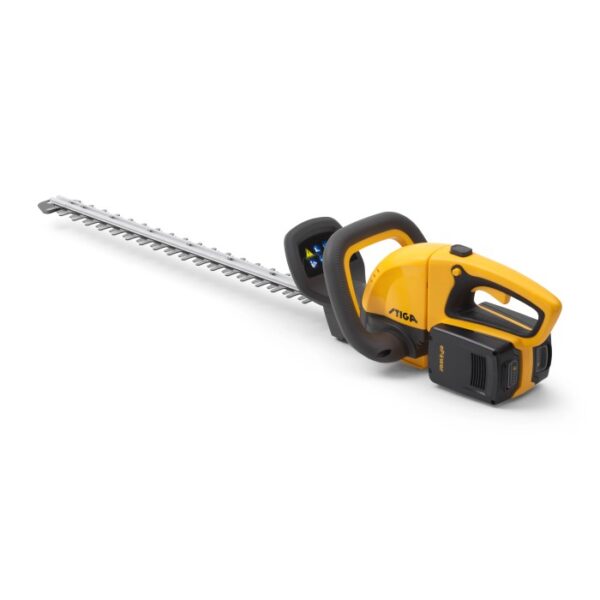 Stiga HT 300e set tagliasiepi a batteria con batteria e caricabatterie, giallo/nero.