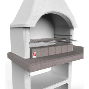 Barbecue in muratura Santa Fe carbonella griglia 67x40 cm cappuccino