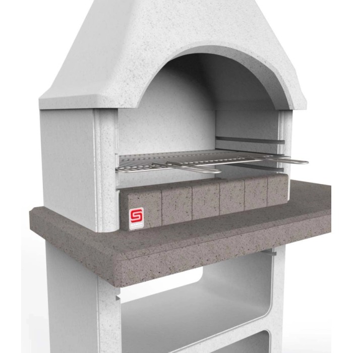 Barbecue in muratura Santa Fe carbonella griglia 67x40 cm cappuccino