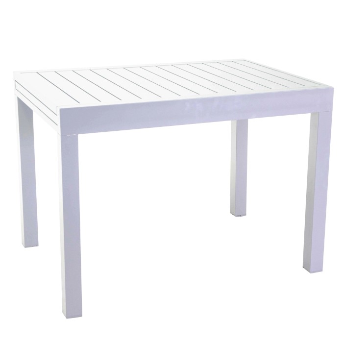 Tavolo da giardino allungabile Cleveland in alluminio bianco 125/250x75x75 cm