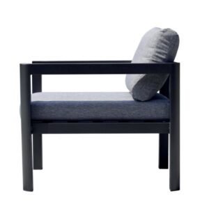 Poltrona da giardino cuscini sfoderabili alluminio grigio antracite 70x75x60 cm