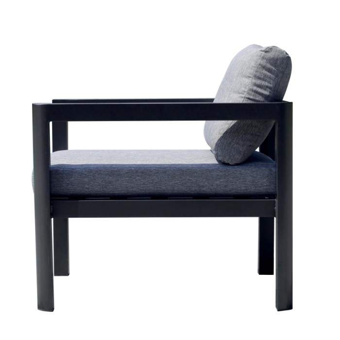 Poltrona da giardino cuscini sfoderabili alluminio grigio antracite 70x75x60 cm