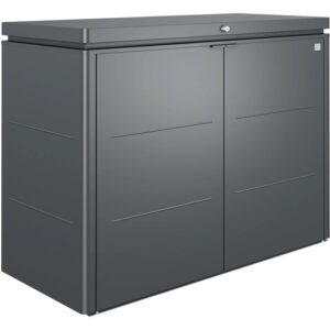 Biohort HighBoard 160 box da giardino in grigio scuro metallizzato, ideale come box per cuscini o per riporre oggetti.