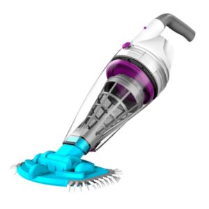 t.b.t. Aspiratore per piscina: Aspiratore manuale per piscina in bianco, turchese e grigio.
