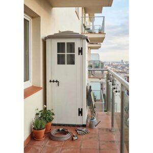 Casetta da giardino Garofalo in PVC Pagoda Evo 80 sp 20 mm tortora 0,93 m²