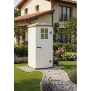 Casetta da giardino Garofalo in PVC Pagoda Evo 80 sp 20 mm tortora 0,93 m²
