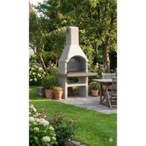 Barbecue in muratura Adige legna e carbonella piano lavoro 103x80 cm