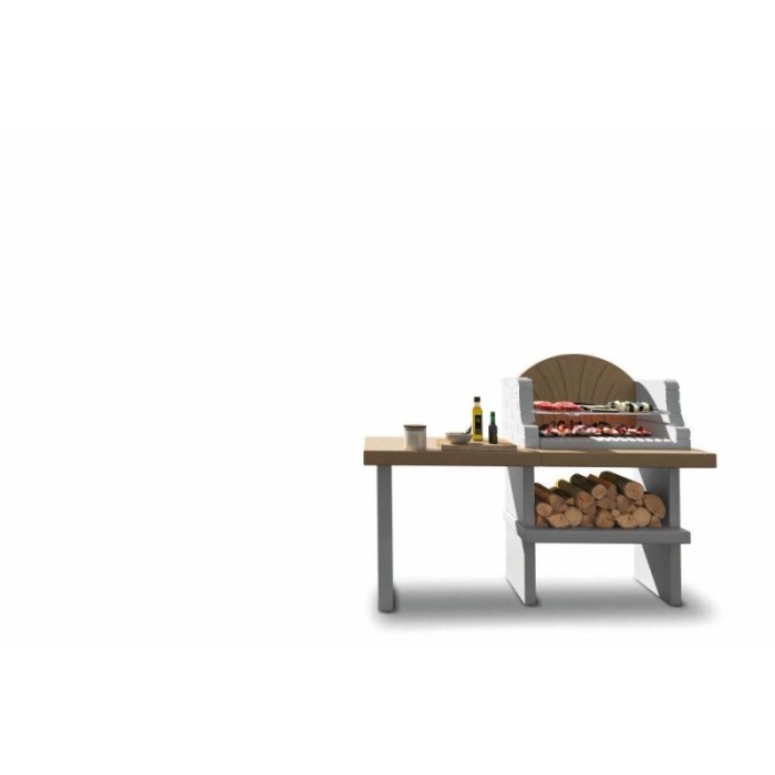Barbecue a carbonella Palazzetti Vasto griglia 68x40 cm in cemento