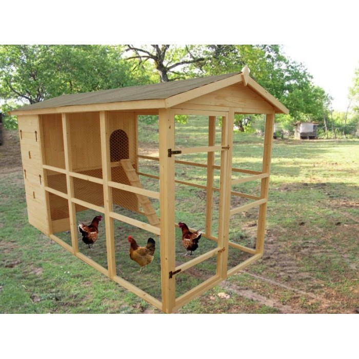 Pollaio a pannelli extra-large con rampa 160x324 cm