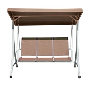 Altalena t.b.t. Dondoli con copertura beige e struttura bianca.