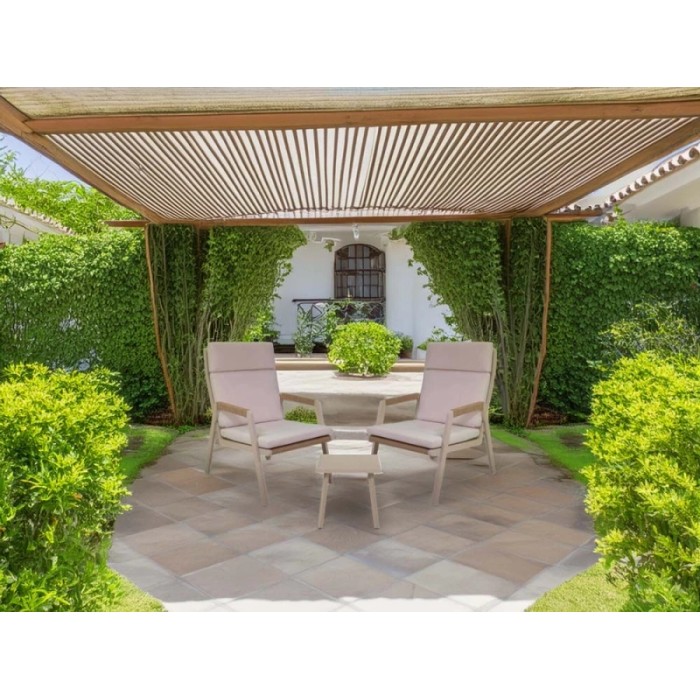 Salotto da giardino Benicia in alluminio crema 2 posti