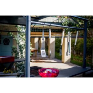 Tettoia barbecue in acciaio antracite 167x128 cm