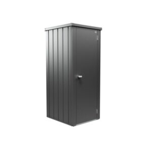 Armadio da terrazza Biohort Julia Gr. L, grigio scuro metallizzato, ideale per balconi e terrazze.