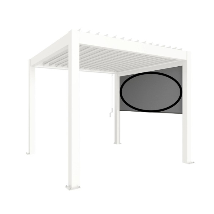 Tenda parasole Biohort 3 m bianca su copertura per patio, regolabile in altezza.