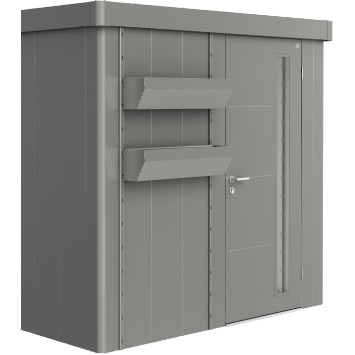 Biohort FloraBoard Grigio quarzo-metallizzato per casetta Neo: Fioriere per montaggio a parete.