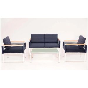 Set di mobili da giardino t.b.t. con divano, poltrone e tavolo.