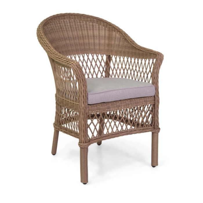 Poltrona da giardino con cuscino Murrieta in alluminio colore naturale