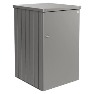 Biohort Alex box per bidoni, variante 2 in grigio quarzo metallizzato. Box bidoni chiudibile.