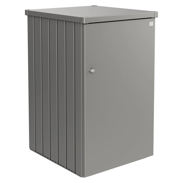 Biohort Alex box per bidoni, variante 2 in grigio quarzo metallizzato. Box bidoni chiudibile.
