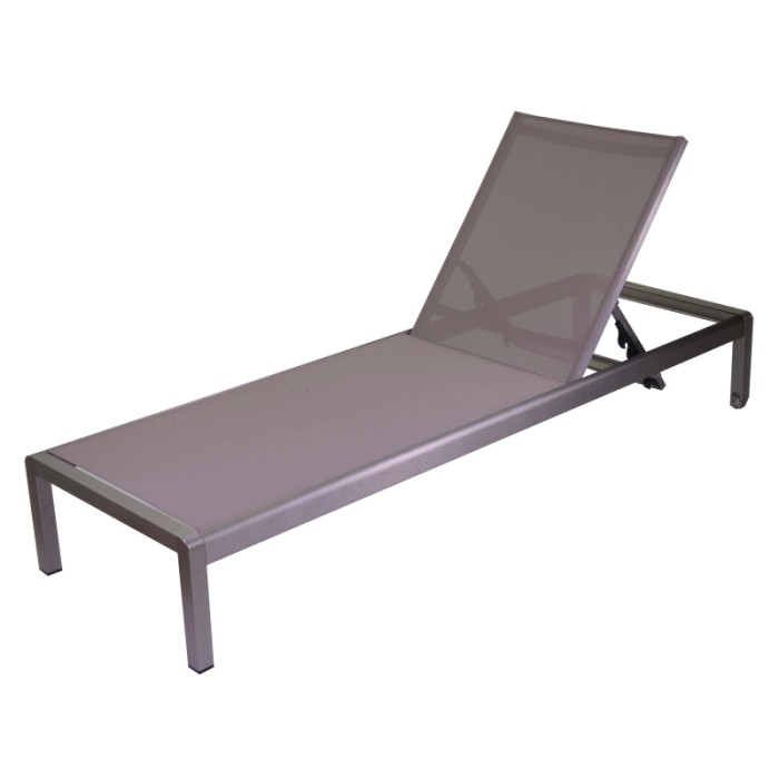 Lettino in alluminio Seattle 197x64x30 cm grigio