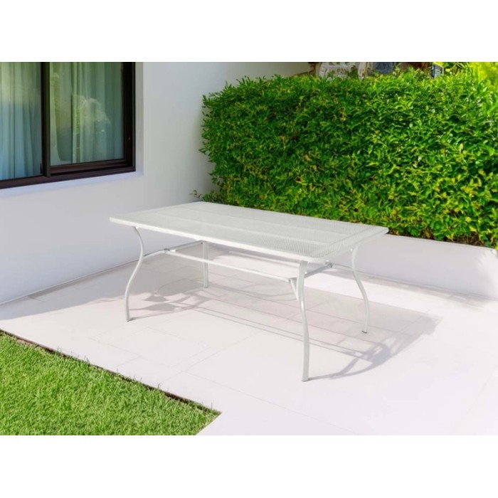 Tavolo da giardino in ferro in avorio 160x100 cm